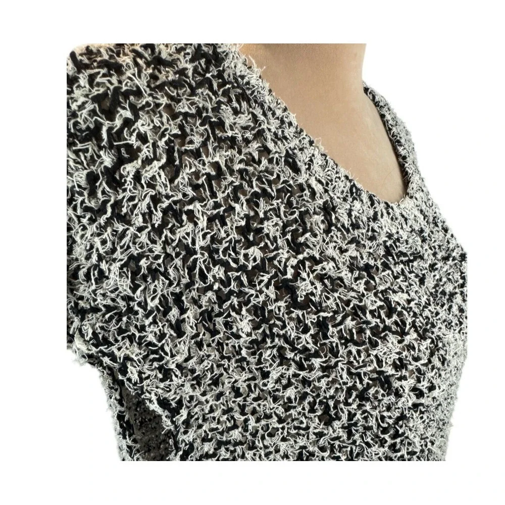 Eileen Fisher Womens‎ Sleeveless Sweater Marled Black Flyaway Back Sz Medium